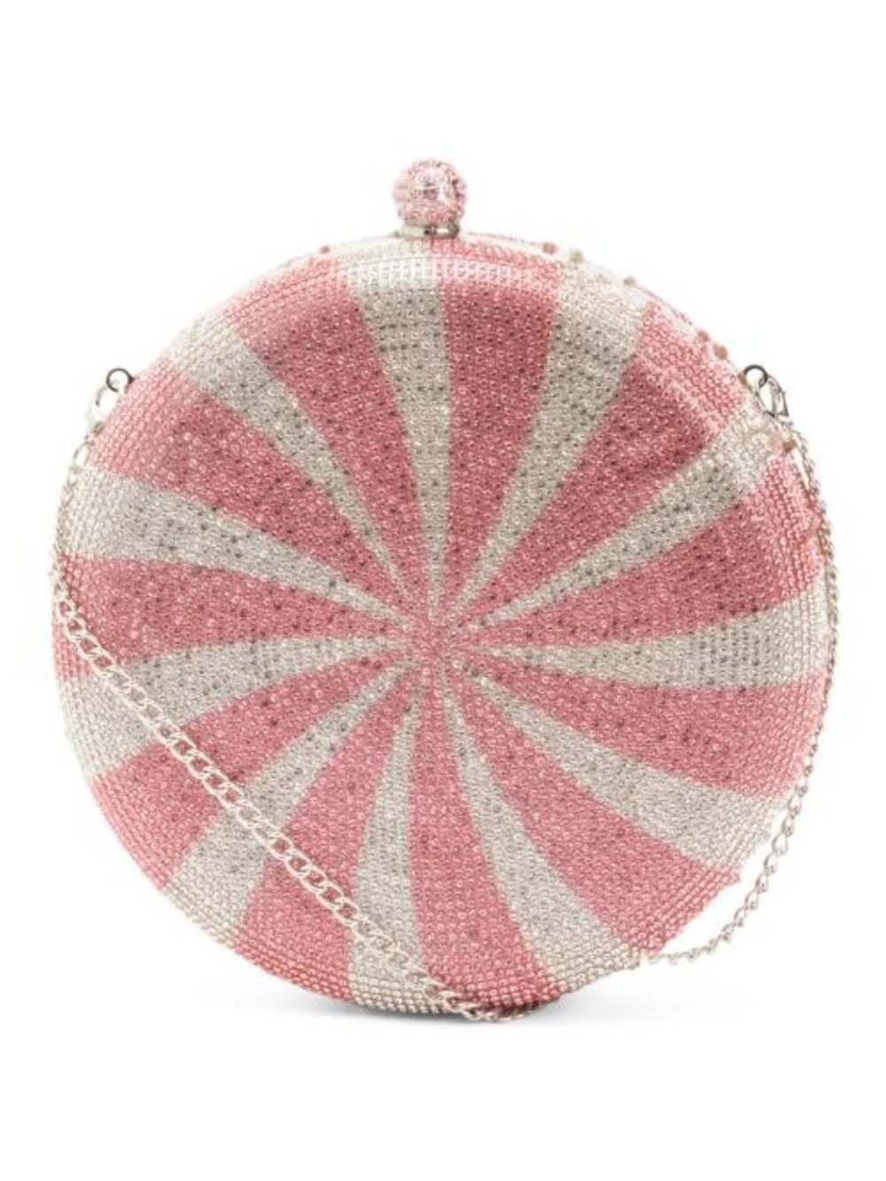 Pink Peppermint Clutch Shoulder Bag by Alessia Bianchi Rhinestones & Glitter NWT
